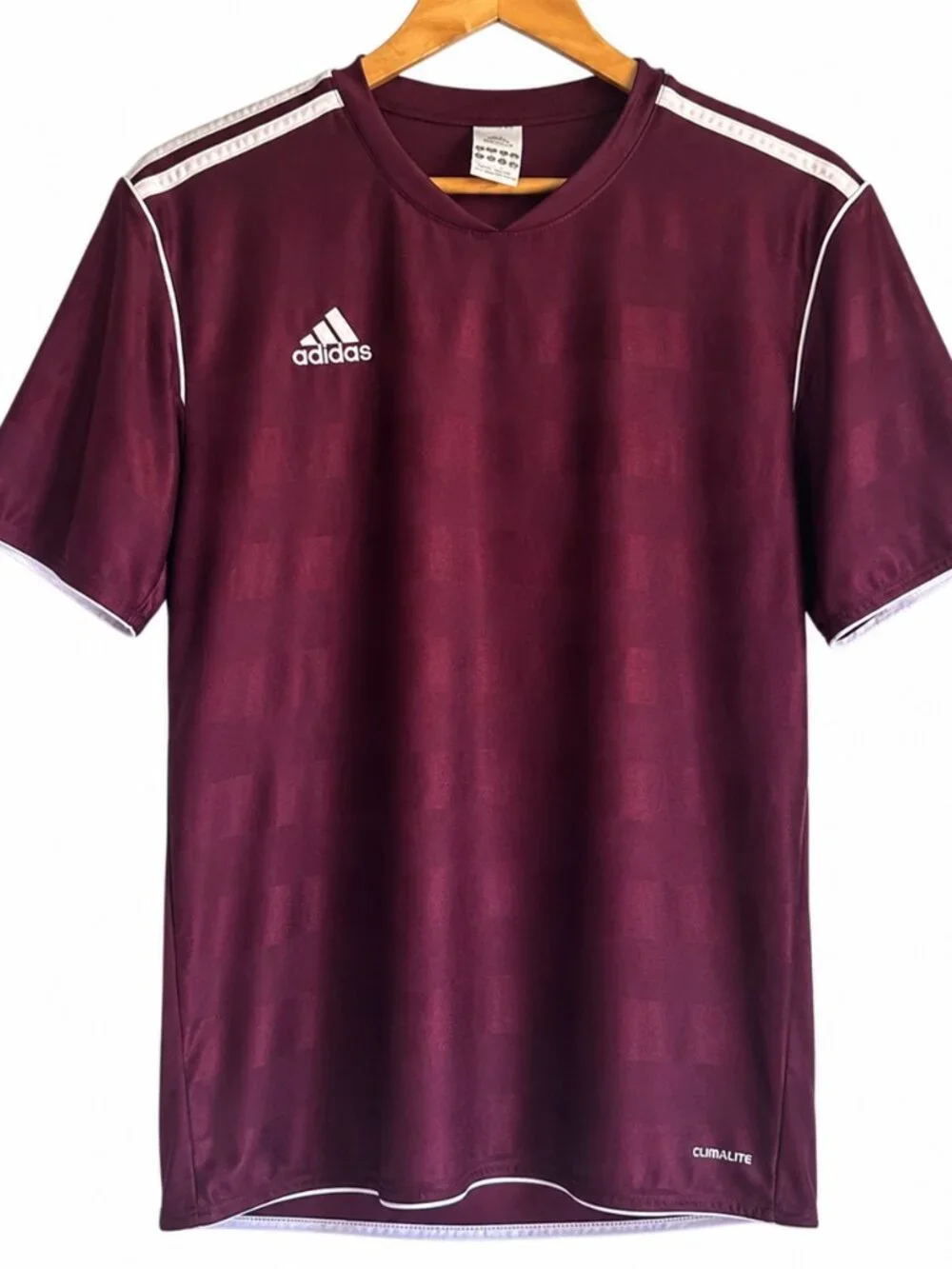 Adidas Maroon Short Sleeve Men’s Performance Climalite Jersey Shirt Size XL